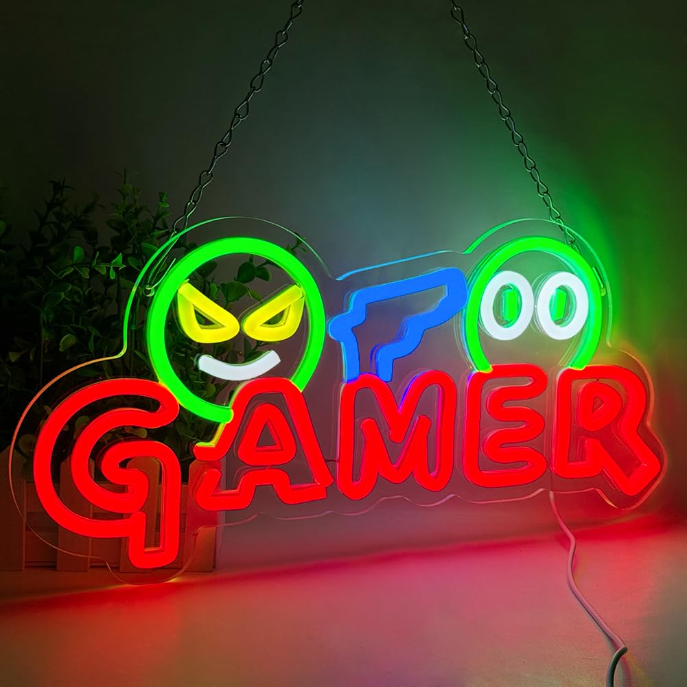 Gamer Neon Sign LED Wall Light - Party Games Graduation 评论和价格