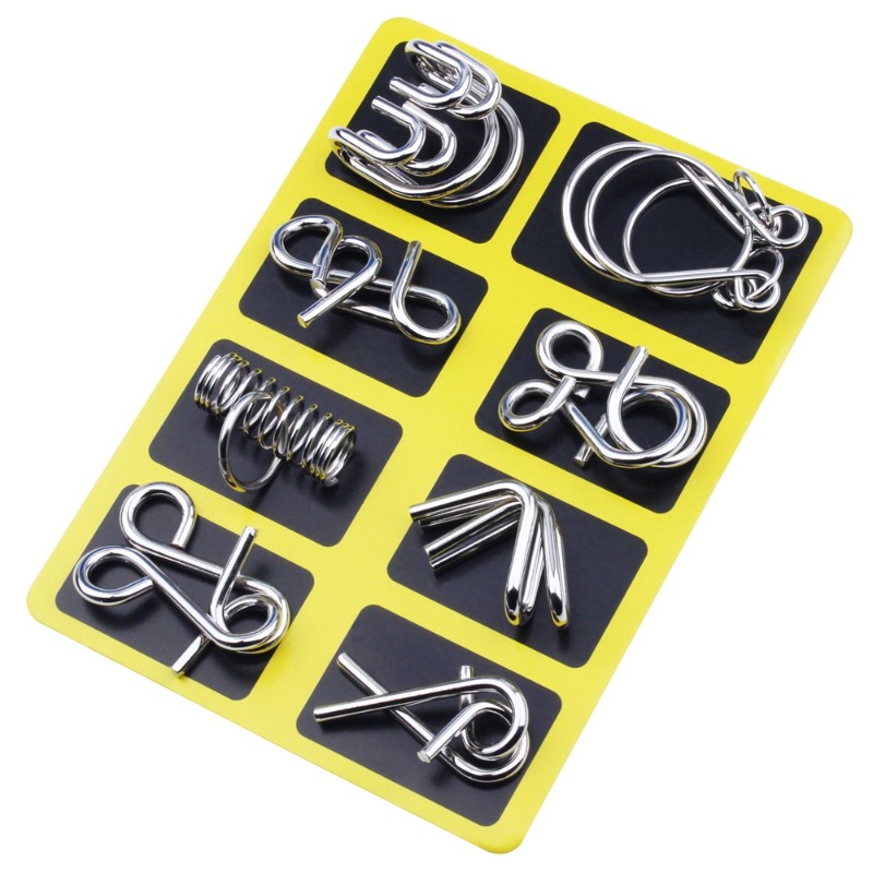 8 Pieces Metal Puzzle Set Clas - Party Games Kids And Adults 评论和价格